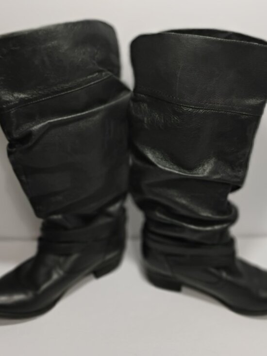 Steve Madden Women Black Leather Knee High Boots Size 8 M - Picture 3 of 11